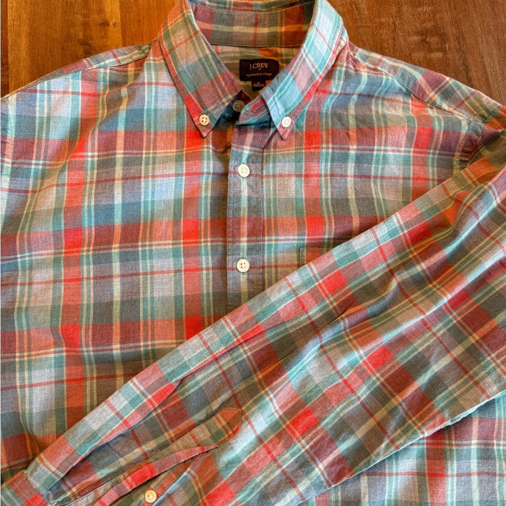 JCrew LS plaid shirt medium